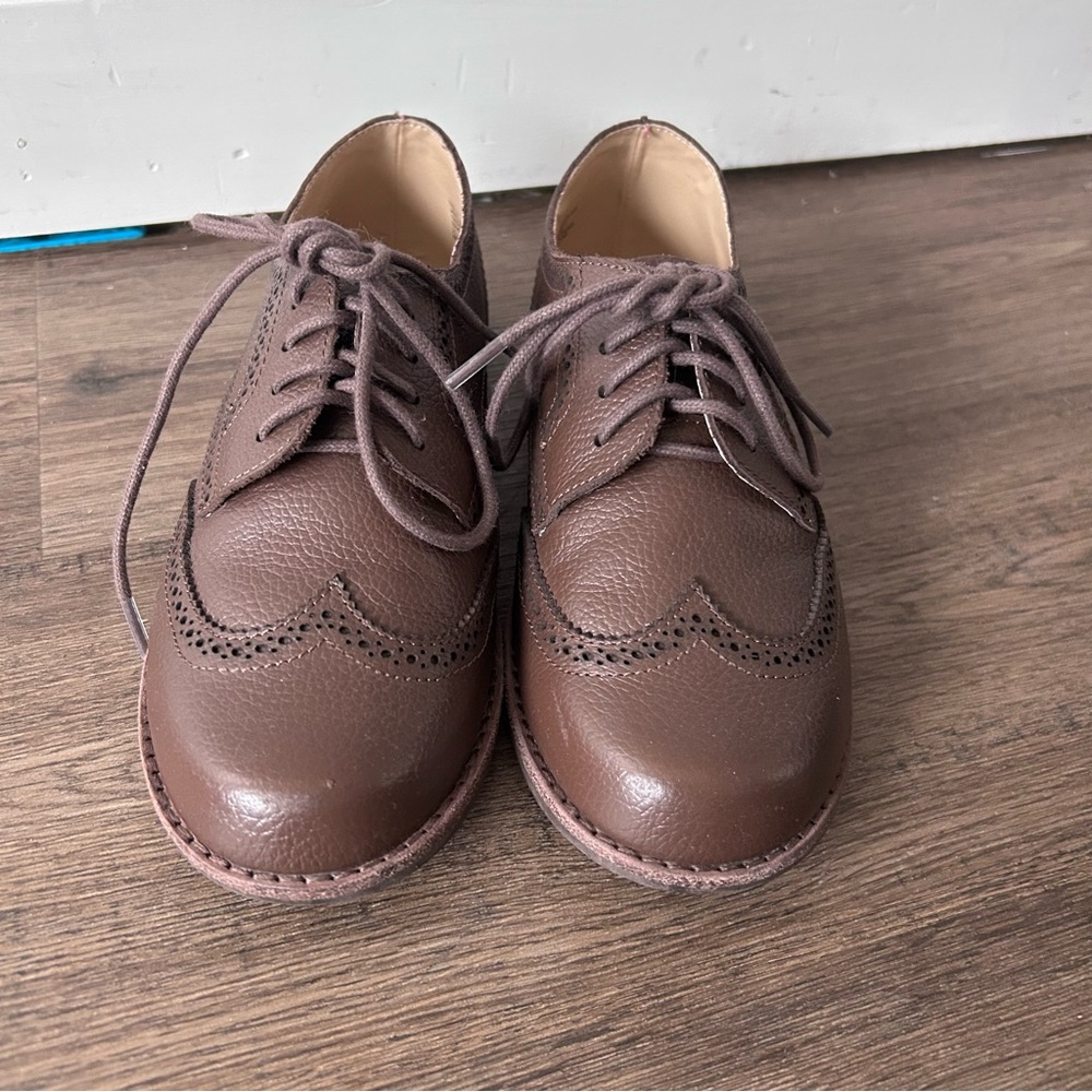 Janie and Jack|Classic Brown Faux Leather Oxford Shoes sz 1
